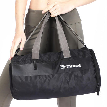 GYM INSANE Midnight VOYOGEAR Polyester Duffle Bag with Shoe Compartment for Men & Women - Color Black(21 Ltr)