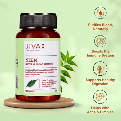 Jiva Neem Tablet for Purifies Blood, Treats Urinary Disorders (120 Tablets)