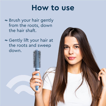 GUBB Grooming Stylish Combo of Round Rolling Curling Roller Comb Hair Brush & Half Coarse and Half Fine General Grooming Comb (Blue)