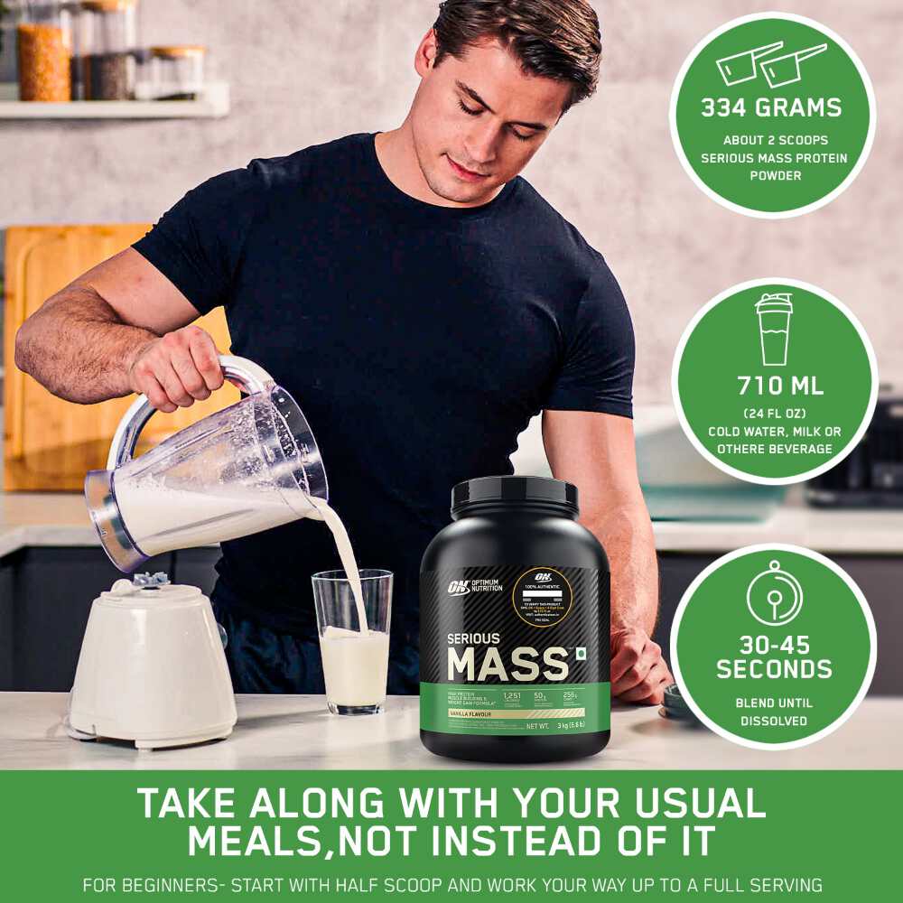 Optimum Nutrition (ON) Serious Mass Weight Gainer Powder 3 kg (Chocolate)