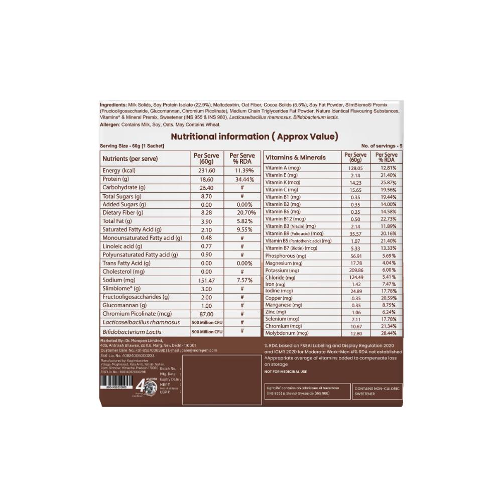 Dr. Morepen LightLife On-The-Go Meal - 60g Each (5 Sachets)