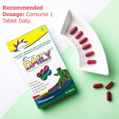 DR. MOREPEN Daily Multivitamin Tablets for Women & Men, Multivitamins & Minerals Supplement - 10 Veg Tablets