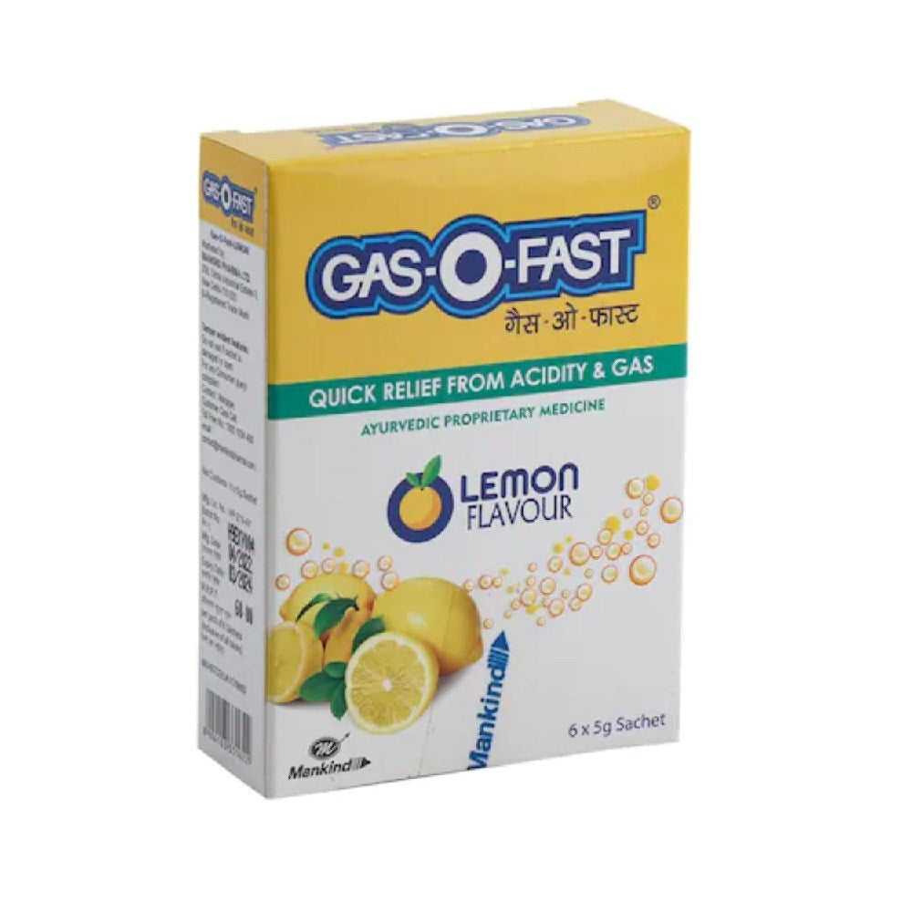 Gas-O-Fast Ayurvedic Antacid Lemon Flavour (6 pcs)