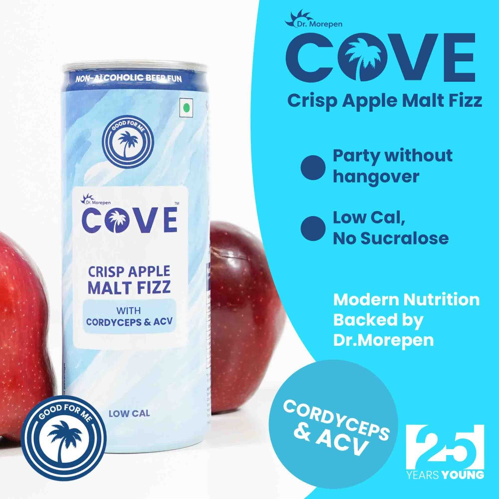 Dr. Morepen Cove Crisp Apple Malt Fizz with Cordyceps & ACV low cal