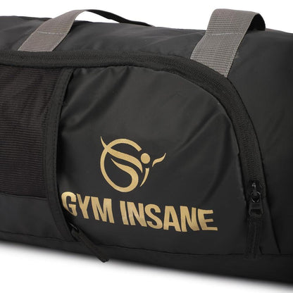 GYM INSANE Gym Duffle Bags for Men Gym Bag with Shoe Compartment for Men - Women - Boys & Girls (Black/Golden)