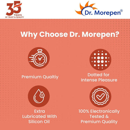 Dr. Morepen Exygra Condoms Dotted 3S - STRAWBERRY - (Pack of 10)