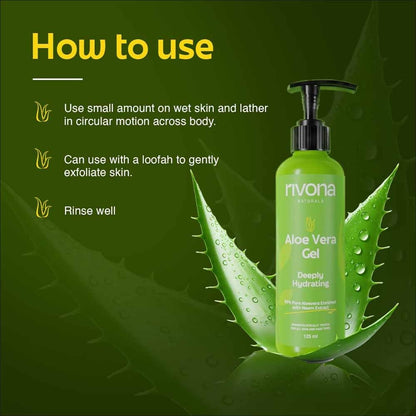 RIVONA NATURALS 99% Pure & Organic Soothing Aloe Vera Gel (125ml)