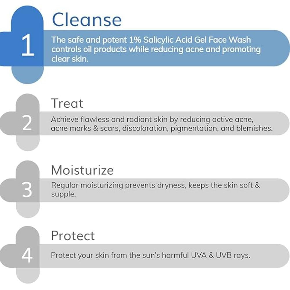 The Derma Co 1% Salicylic Acid Gel Face Wash With Salicylic Acid & Witch Hazel For Active Acne (100ml)