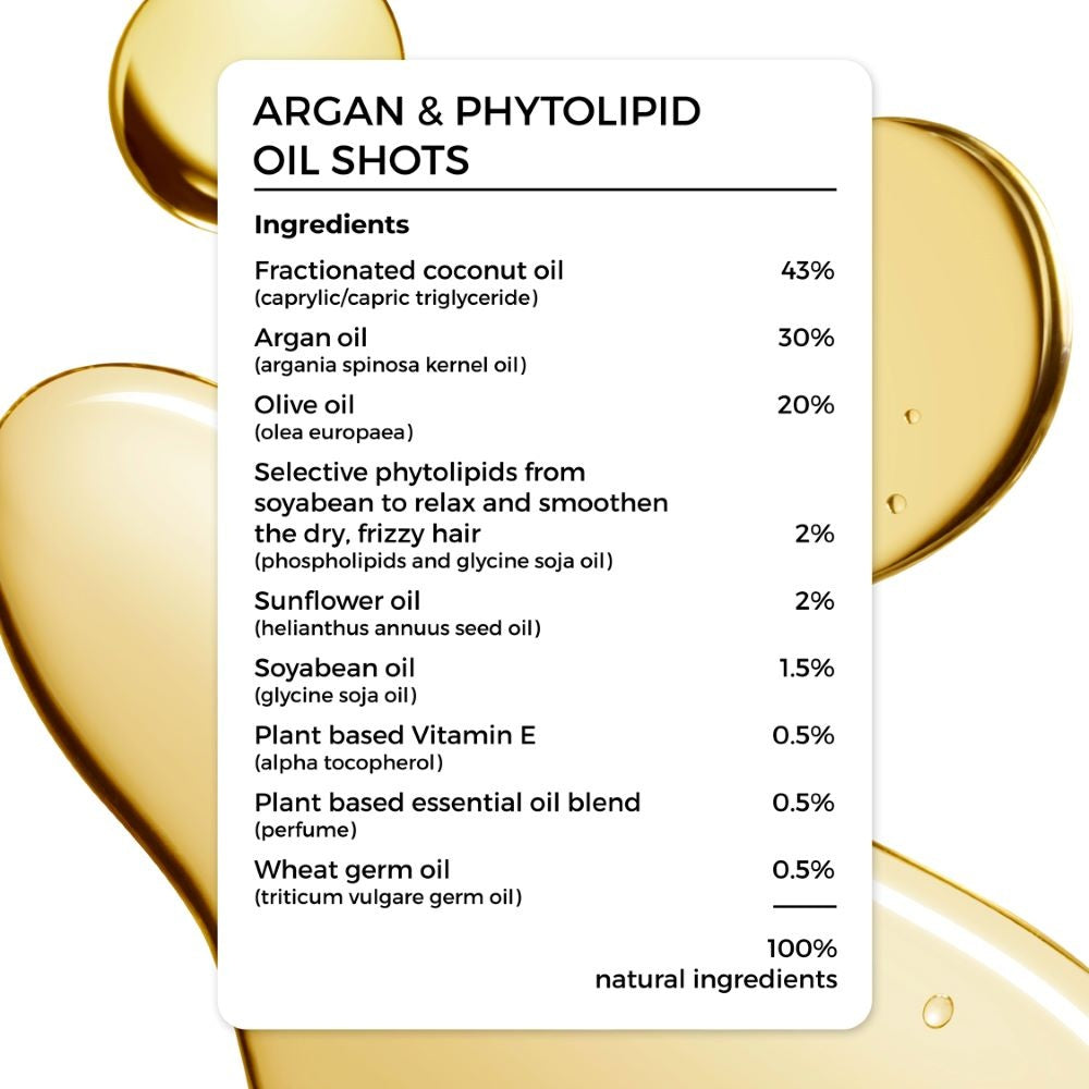 Brillare Argan & Phyto lipid Oil Shots For Dry, Frizzy Hair (8 Vials X 6ml)