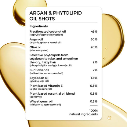 Brillare Argan & Phyto lipid Oil Shots For Dry, Frizzy Hair (8 Vials X 6ml)