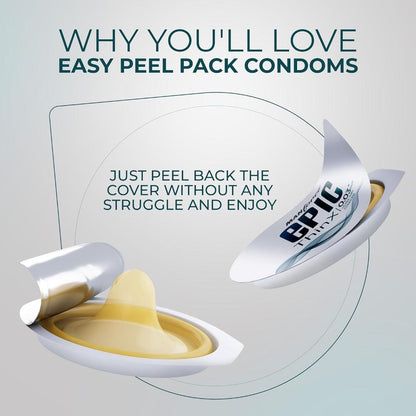 Manforce Epic Thinx Lubricated Latex Condoms for Men - Ultra Thin with 0.03 mm Thickness (10 pcs)