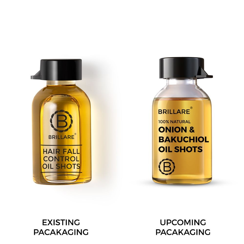 Brillare Onion & Bakuchiol Oil Shots For Hair Fall Reduction (8 Vials X 6ml)