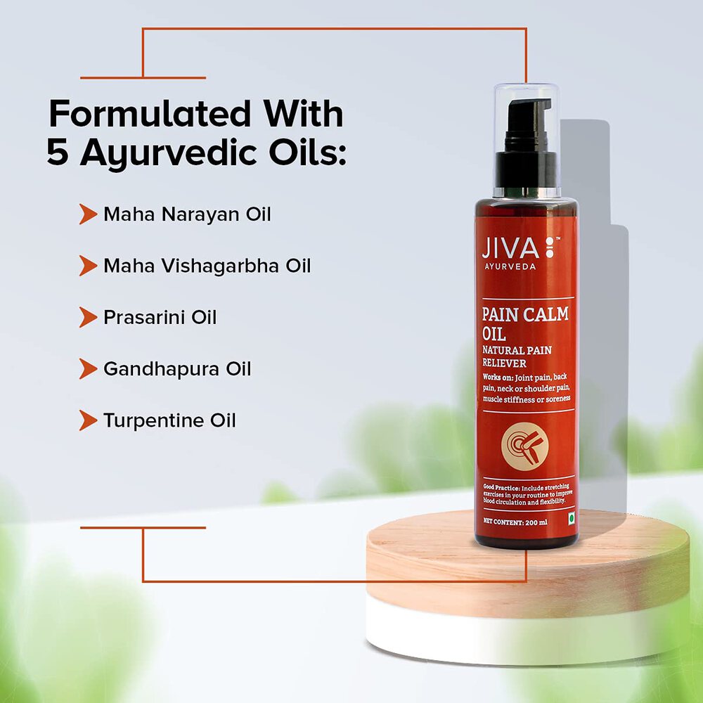 Jiva Pain Calm Oil Relieves Knee, Legs, Shoulder, Muscle & Joint Pain (200ml)