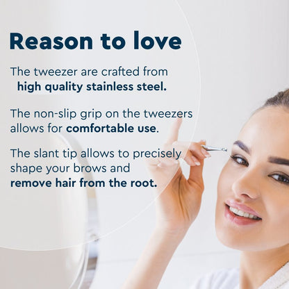 GUBB Trio Mini Tweezer Set For Easy & Precise Plucking of Unwanted Hair - Slant Tweezer, Flat Tweezer & Pointed Tweezer - Multiple Usage - Upple Lips, Eyebrows, Forehead or Chin Hair