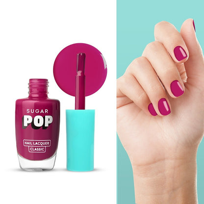 SUGAR POP Nail Lacquer, High Shine, Chip Resistant, Quick Drying (10 Call Me Hot)