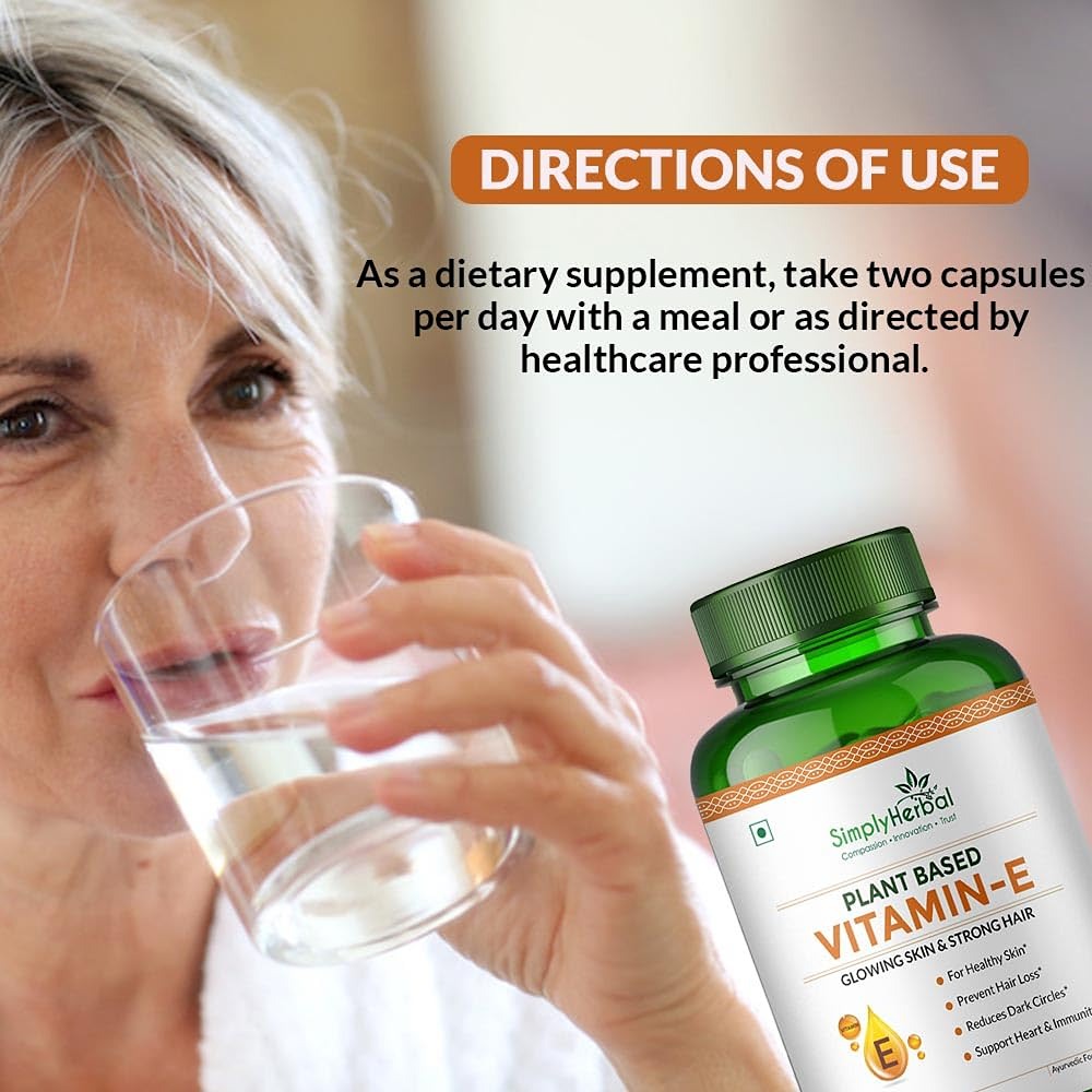 Simply Herbal Plant Based Vitamin E 10mg Capsules - 60 Capsules