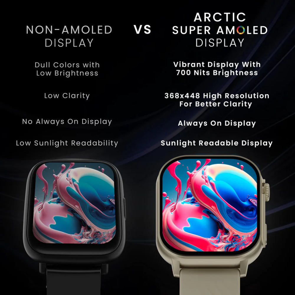 HAMMER Arctic 2.04" Super AMOLED Smart Watch, Metallic Build, BT Calling (Champagne Gold)