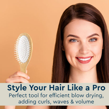 GUBB Wooden Hues Oval Hair Brush for Men & Women - Suitable For All Hair Types