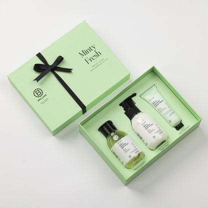 Brillare Minty Fresh Gift Box | Mint & Coconut Body Wash, Body Lotion & Hand Crème | Revitalising & Refreshing Skincare For All Skin Types (Pack of 3)
