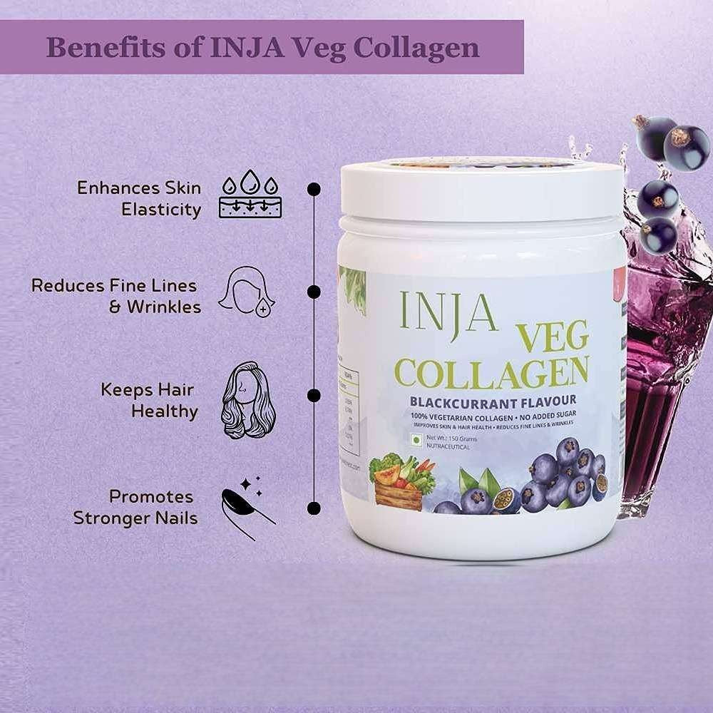 INJA Veg Collagen, 100% Vegetarian (Blackcurrant Flavour, 150 gms)