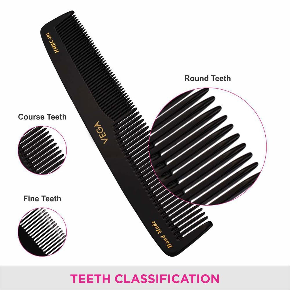 Vega Graduated Black Dressing Handmade Hair Comb For Men And Women (Hmbc-101)