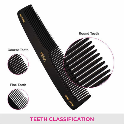 Vega Graduated Black Dressing Handmade Hair Comb For Men And Women (Hmbc-101)