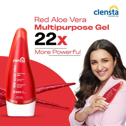 Clensta Red Aloe Vera Multipurpose Gel With 1% Niacinamide For Moisturizing (130ml)