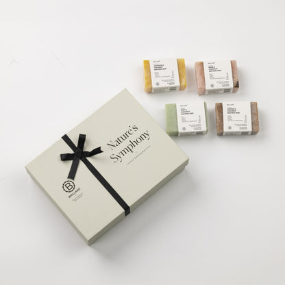 Brillare Nature’s Symphony Bathing Bar Gift Box | Saffron & Coconut Bathing Bar, Mint & Coconut Bathing Bar, Rose & Coconut Bathing Bar, Coffee & Coconut Bathing Bar (Pack of 4)