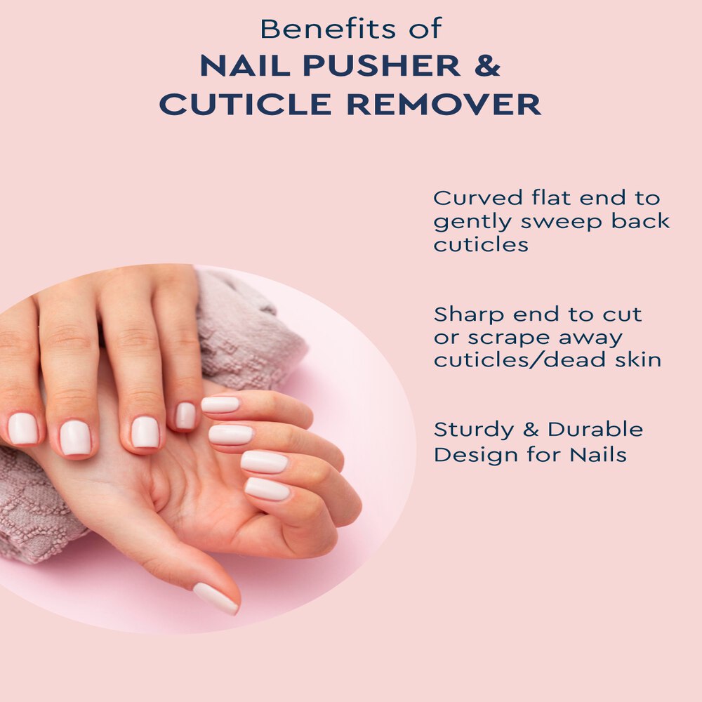 GUBB Stainless Steel Nail Pusher & Cuticle Remover, Manicure Tool