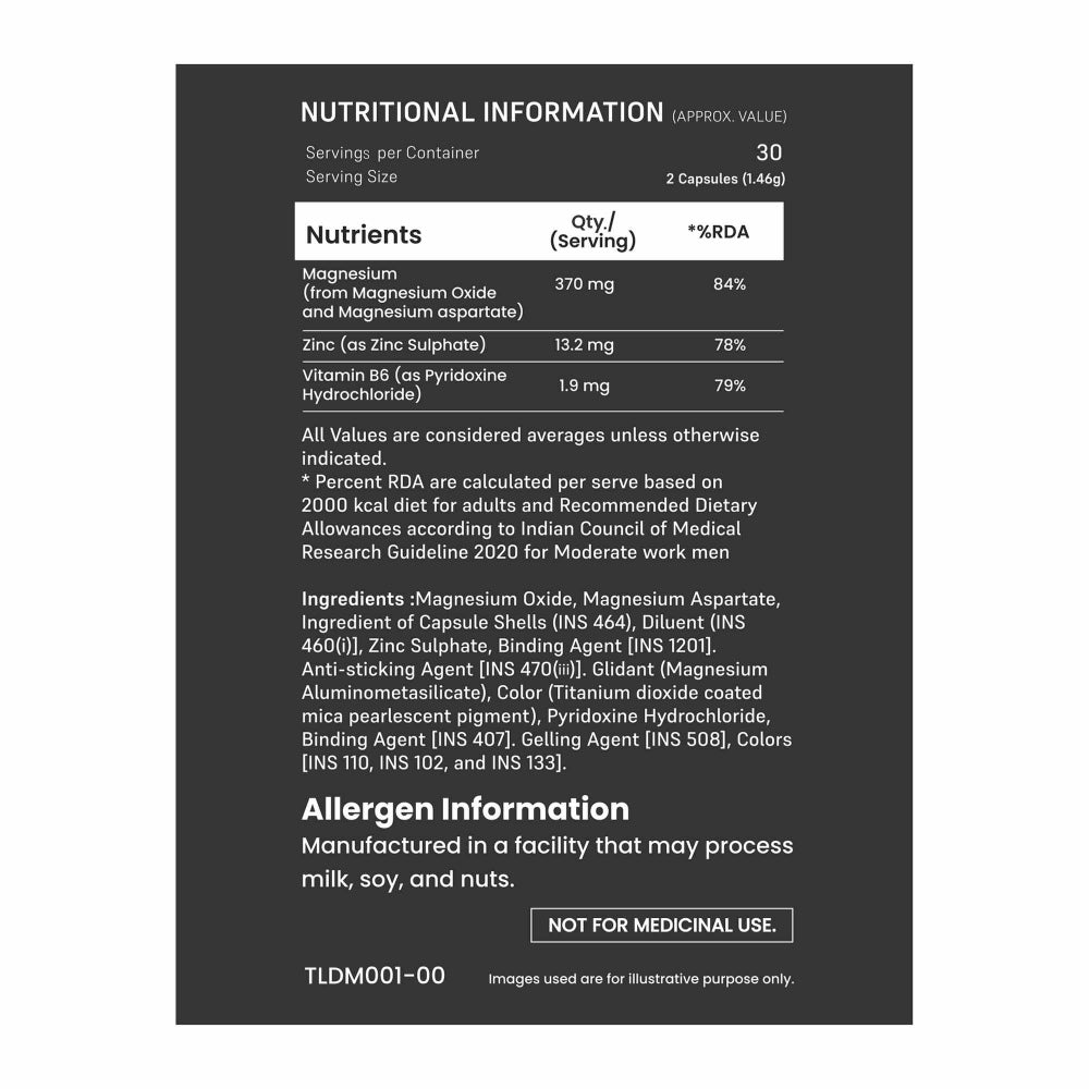 Dr. Morepen Muscle Food ZMA ZINC +MAGNESIUM + VITAMIN B6 Enhance recovery, sleep, and performance with essential ZMA support- 60 Capsules