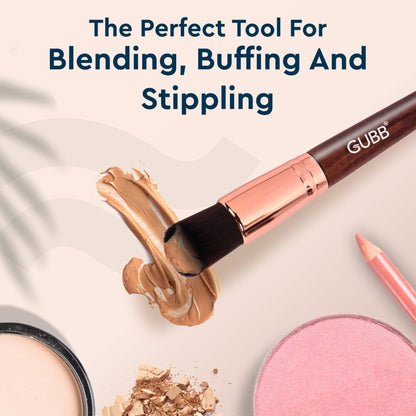 GUBB Buffer Foundation Brush For Face Makeup - Stippling Brush - Wooden Makeup Brush Single
