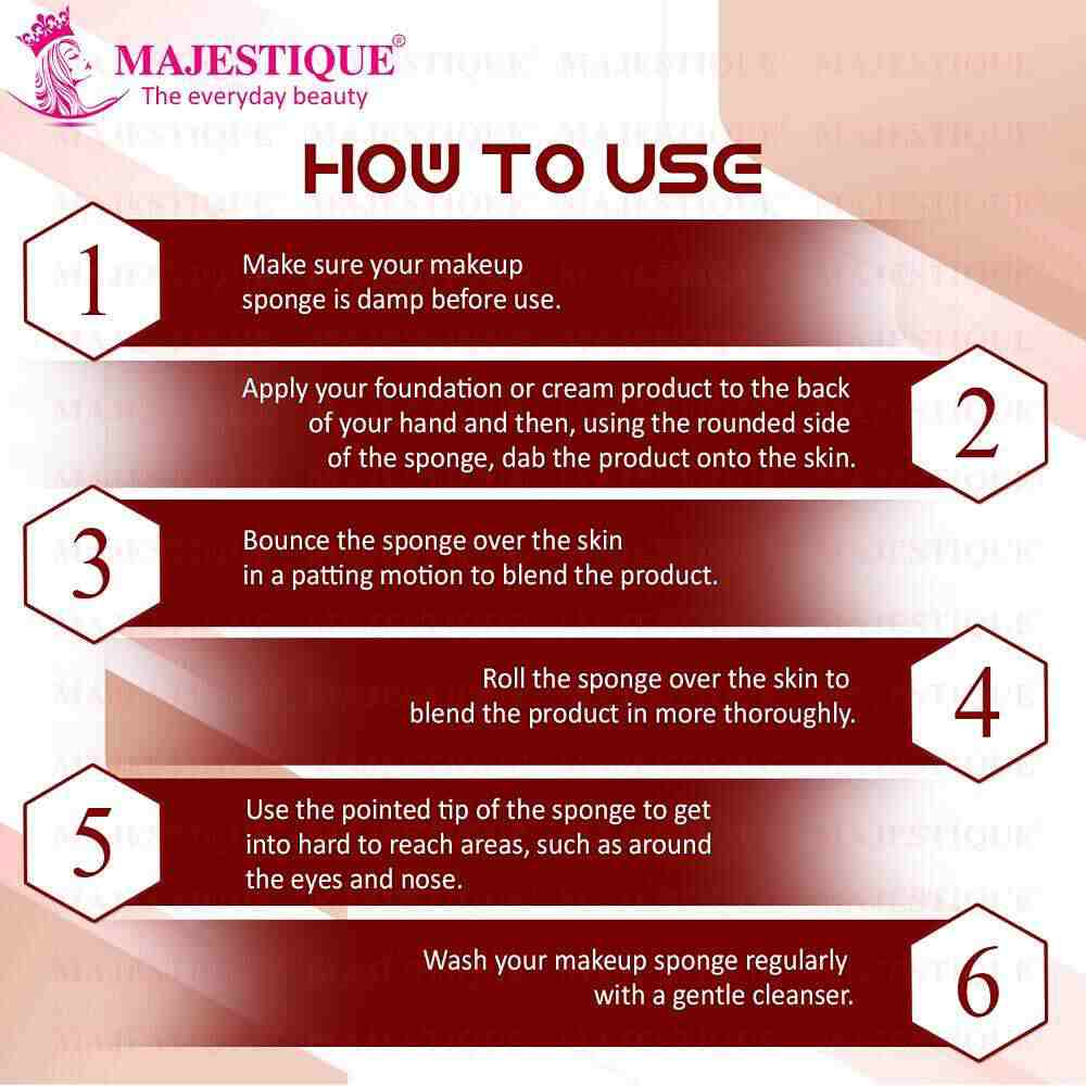 Majestique Heart Shape Beauty Blender FC67 for Liquid, Cream & Powder, Makeup Sponges (Color May Vary)