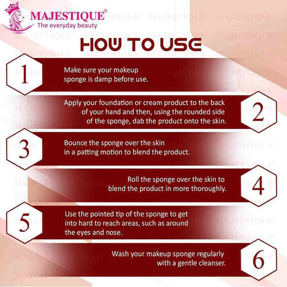 Majestique Heart Shape Beauty Blender FC67 for Liquid, Cream & Powder, Makeup Sponges (Color May Vary)