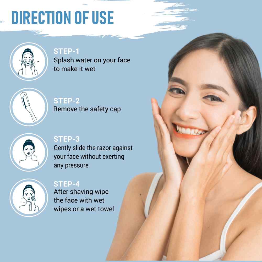 Gynocup Glossy Face Razor For Women (Pack Of 3 Units)