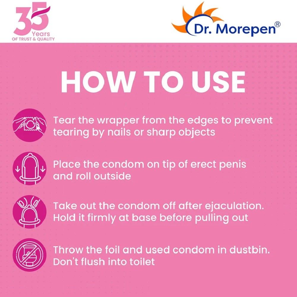 Dr. Morepen Exygra Condoms Dotted 3S - LONGLAST - (Pack of 10)