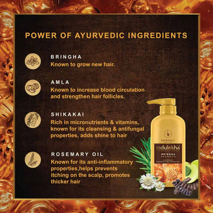Indulekha Bringha Shampoo Proprietary Ayurvedic Medicine for Hairfall (580ml)