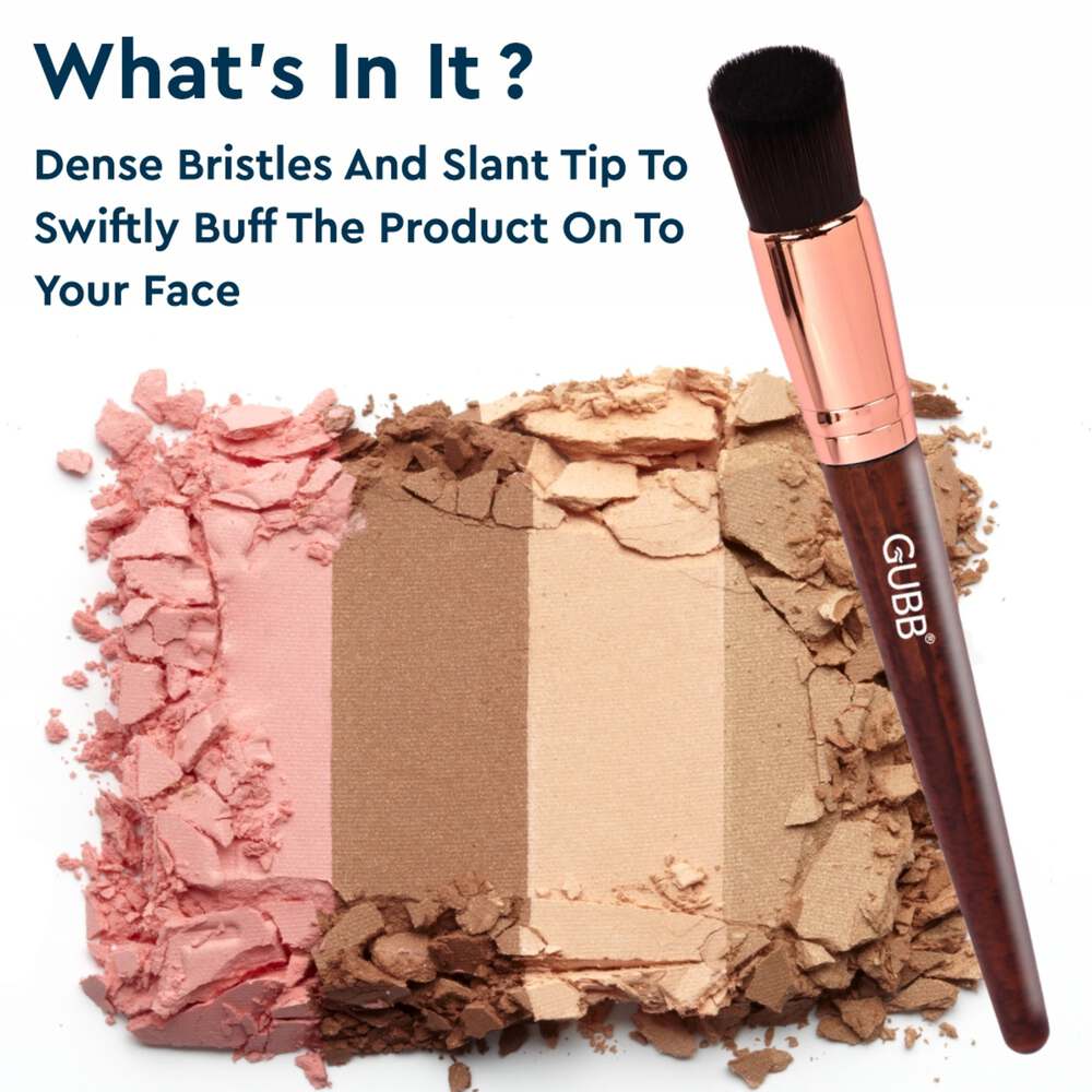 GUBB Buffer Foundation Brush For Face Makeup - Stippling Brush - Wooden Makeup Brush Single