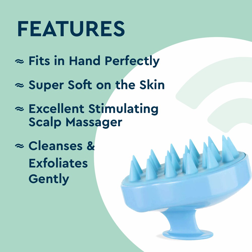 GUBB Stimulating Scalp Massager Brush with Extra and Thick Silicon Bristles, Helps In Stimulating Blood Flow & Reducing Dandruff