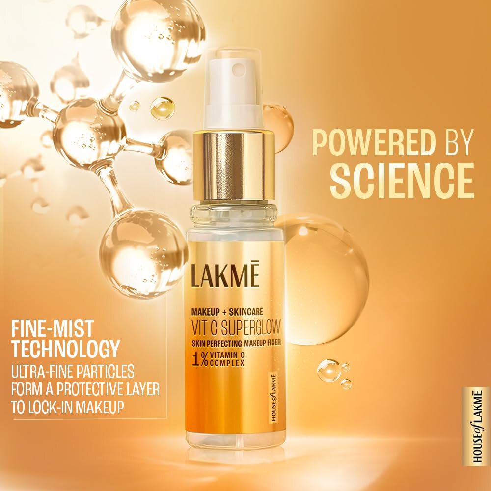 Lakme Makeup+Skincare VitC Superglow Skin Perfecting Makeup Fixer (60ml)