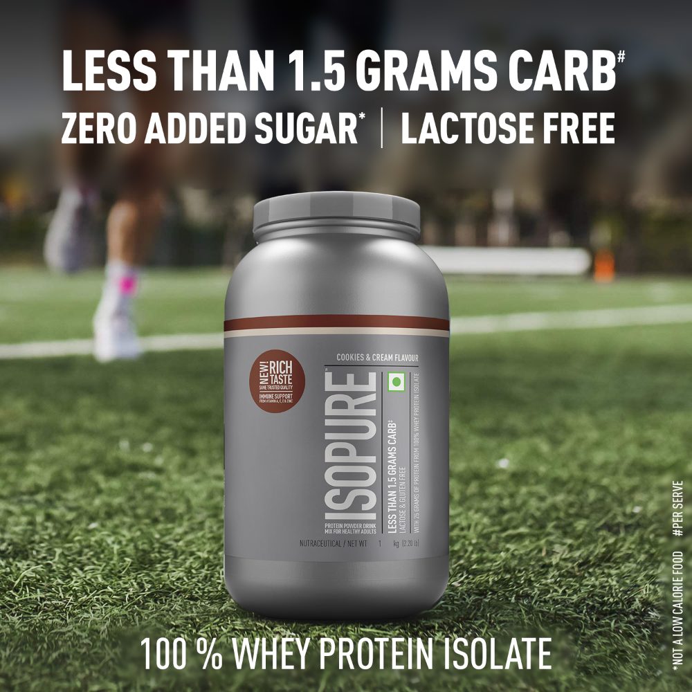 Isopure Whey Protein Isolate Powder with Vitamins for Immune Support - Cookies & Cream- (1 kg)