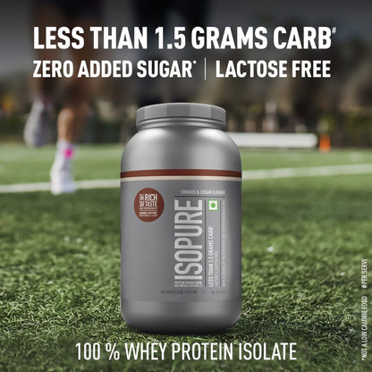 Isopure Whey Protein Isolate Powder with Vitamins for Immune Support - Cookies & Cream- (1 kg)