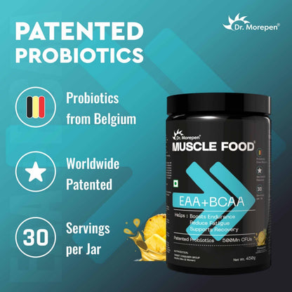Dr. Morepen MUSCLE FOOD EAA+BCAA - PINEAPPLE (450 gms)