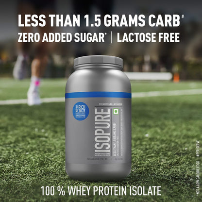 Isopure Whey Protein Isolate Powder with Vitamins for Immune Support - Creamy Vanilla (1 kg)