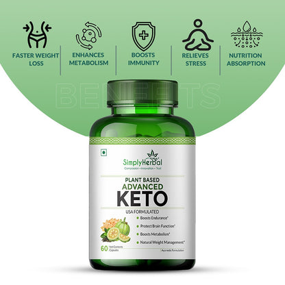 Simply Herbal Advanced Keto Weight Management Supplement 1000MG For Men & Women - 60 Capsules