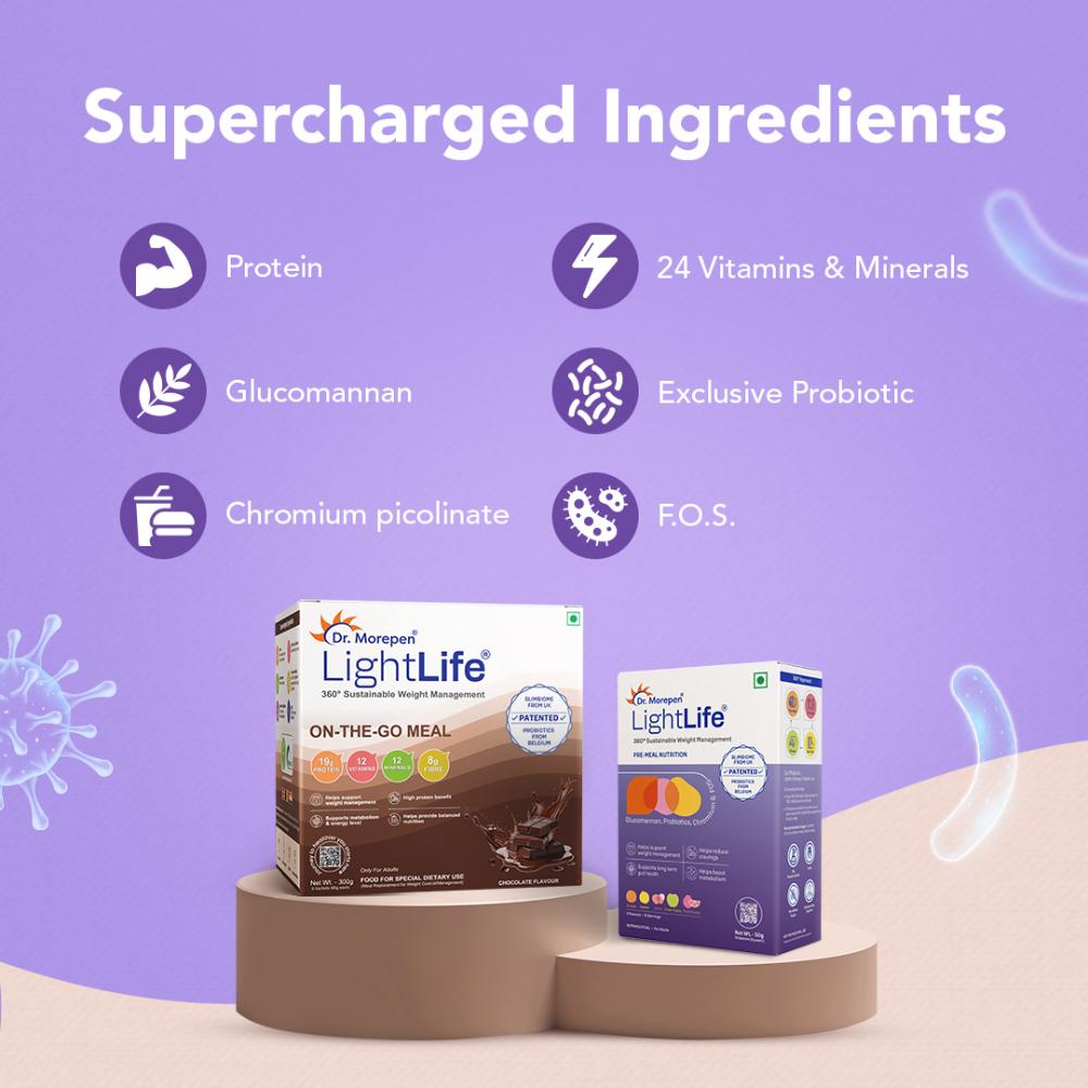Dr. Morepen LightLife Power Plan (5 Sachets - 5g Each) & (5 Sachets - 60g Each) - 10 Sachets