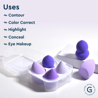 GUBB Beauty Blender Assorted (Purple) (Pack 4 Pcs)