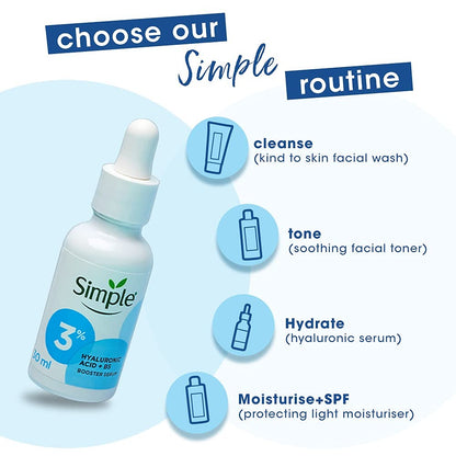 Simple Booster Serum 3% Hyaluronic Acid + B5 For Deep Hydration (30ml)