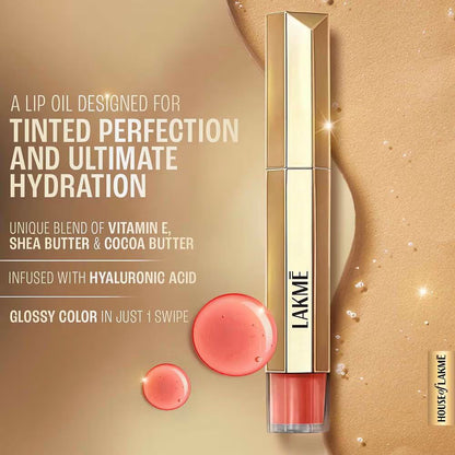 Lakme 9to5 Overtime Shine Tinted Lip Oil - Everyday Nude (5.3ml)