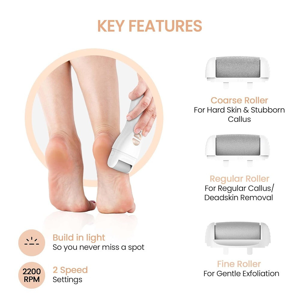 PROTOUCH Bliss Electric Callus Remover - Professional Home Pedicure Device - Gently Buffs, Exfoliates & Smooths Cracked Heels & Rough Feet for Salon-Soft Results at Home