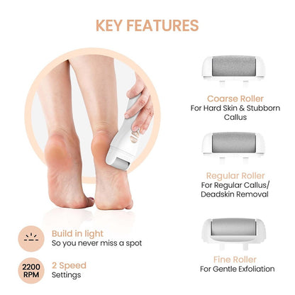 PROTOUCH Bliss Electric Callus Remover - Professional Home Pedicure Device - Gently Buffs, Exfoliates & Smooths Cracked Heels & Rough Feet for Salon-Soft Results at Home